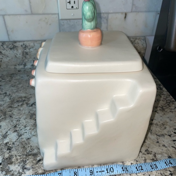 VINTAGE Treasure Craft Cactus Adobe House Southwest Cookie Jar Pueblo Aztec Mesa - Picture 2 of 12